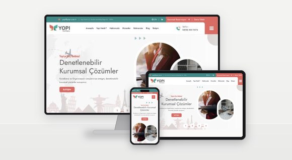 YOPİ kurumsal konaklama ve organizasyon sitesi masaüstü, tablet ve mobil ekranlarda
